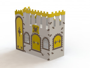 A fortress for children with beds a play area on the second level Modelo 3D