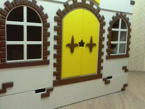 A fortress for children with beds a play area on the second level 3D Model