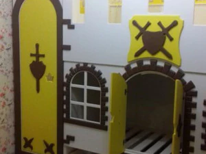 A fortress for children with beds a play area on the second level 3D Model