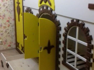 A fortress for children with beds a play area on the second level 3D Model