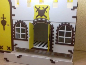 A fortress for children with beds a play area on the second level 3D Model