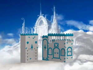 A fortress for children with beds a play area on the second level Modelo 3D