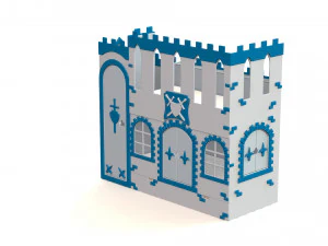 A fortress for children with beds a play area on the second level 3D Model