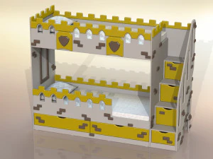 Kinderbett Fort Etagenbett Kinderbett Fort Etagenbett 3D Modell