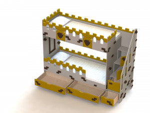 Bed kids fort bunk bed kids fort bunk 3D 模型