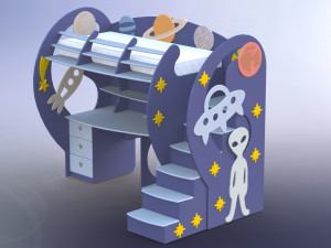 Childrens bed big space travel - childrens bed big space travel 3Dモデル