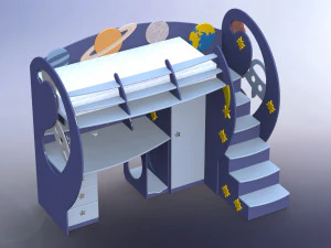 &Ccedil;ocuk yatağı b&uuml;y&uuml;k uzay yolculuğu - &Ccedil;ocuk yatağı b&uuml;y&uuml;k uzay yolculuğu 3D Model