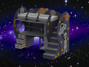 &Ccedil;ocuk yatağı b&uuml;y&uuml;k uzay yolculuğu - &Ccedil;ocuk yatağı b&uuml;y&uuml;k uzay yolculuğu 3D Model