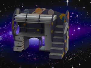 &Ccedil;ocuk yatağı b&uuml;y&uuml;k uzay yolculuğu - &Ccedil;ocuk yatağı b&uuml;y&uuml;k uzay yolculuğu 3D Model