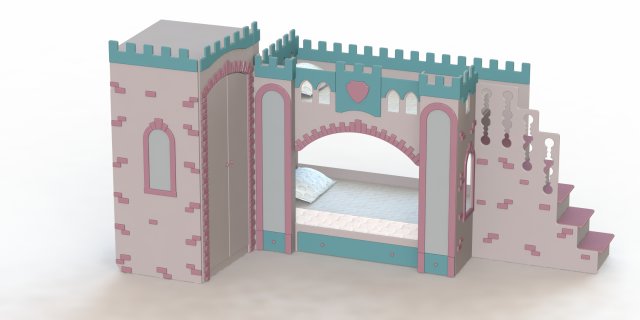 Children bed Prince Castle children bed Prince Castle Modello 3D .c4d .max .obj .3ds .fbx .stl .blend 