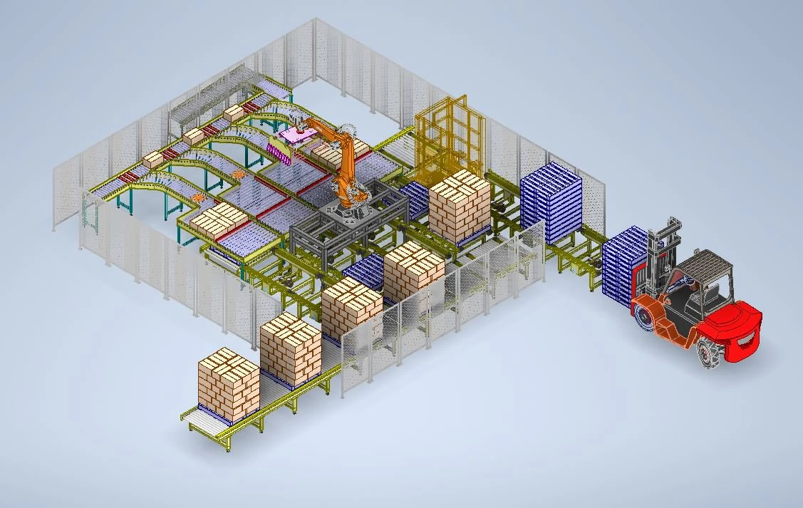 Palletizer robot 2 3D Model .c4d .max .obj .3ds .fbx .stl .blend 