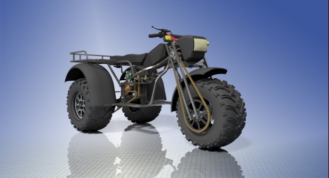 Tricycle moto drive 3D Model .c4d .max .obj .3ds .fbx .stl .blend