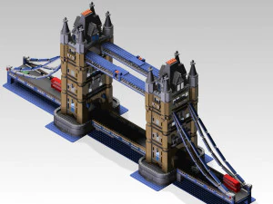 Most wieżowy Bliźniacze wieże LEGO Model 3D