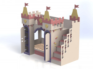 Children bed Castle and Flag Children bed Castle and Flag 3Dモデル