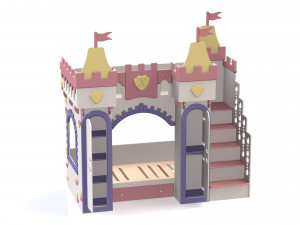 Children bed Castle and Flag Children bed Castle and Flag 3Dモデル