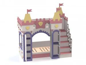 Cama infantil Castelo e Bandeira Cama infantil Castelo e Bandeira Modelo 3D