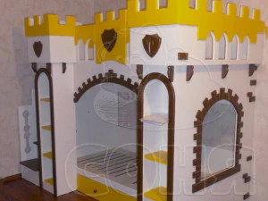Children bed Castle for two with balcony 3D Model
