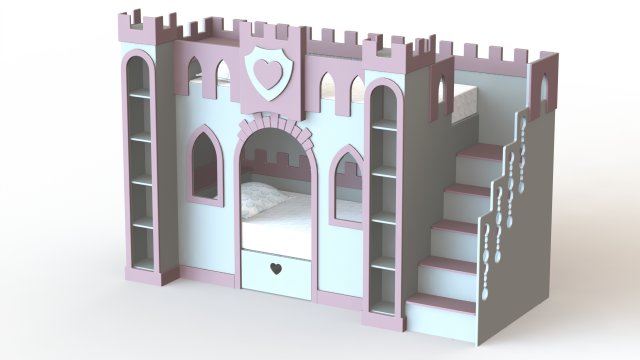 Children bed Fortress 3D मॉडल .c4d .max .obj .3ds .fbx .stl .blend 