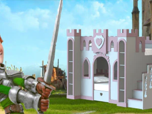 Kinderbett Festung 3D Modell