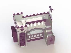 Children bed Fortress Observatory with built in bar Model 3D