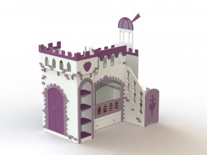 Children bed Fortress Observatory with built in bar Model 3D