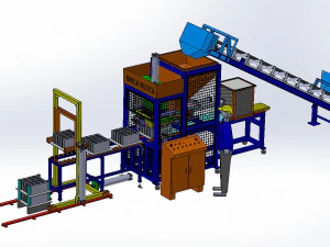 Macchina per blocchi di mattoni 1 Modello 3D