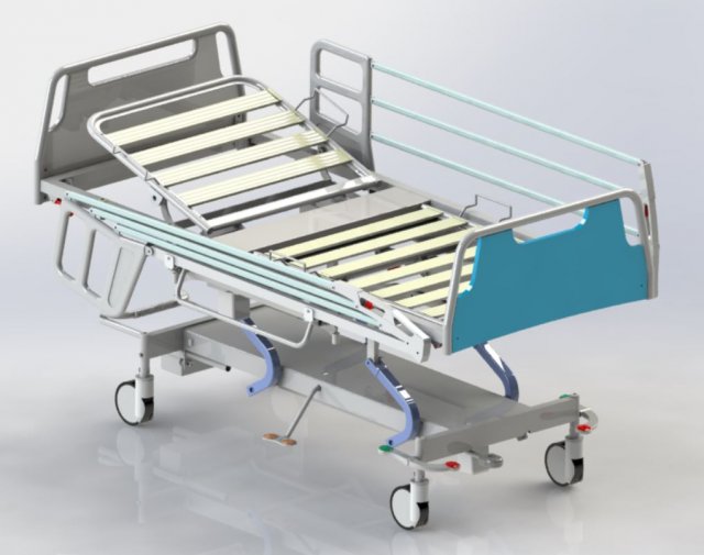 Hospital raised bed 3D Model .c4d .max .obj .3ds .fbx .stl .blend 