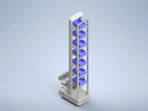 AGV with Three-way rotating grip - Smart warehouse 3D Model