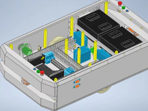 AGV with Three-way rotating grip - Smart warehouse 3D Model