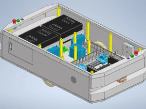 AGV with Three-way rotating grip - Smart warehouse 3D Model