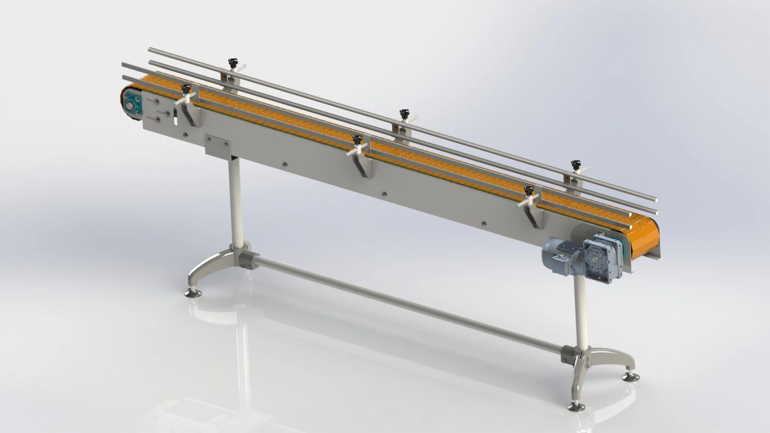 Plastic Conveyor 3m 3D Model .c4d .max .obj .3ds .fbx .stl .blend 