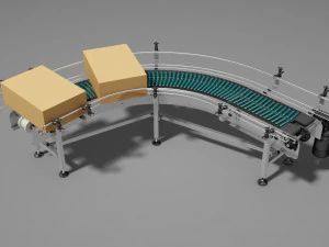 Curved belt conveyor 3D Model