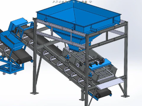 Stone and sand conveyor system 3D Model