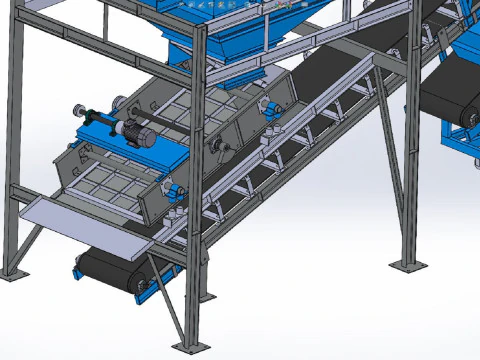 Stone and sand conveyor system 3D Model