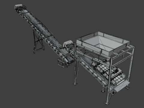 Stone and sand conveyor system 3D Model