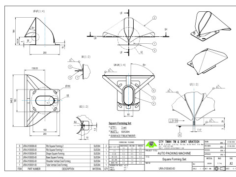 Vertical Oval Forming Set in Packaging machine 3D Model