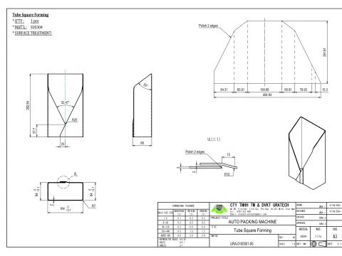 Quadratformset in der Verpackungsmaschine 3D Modell