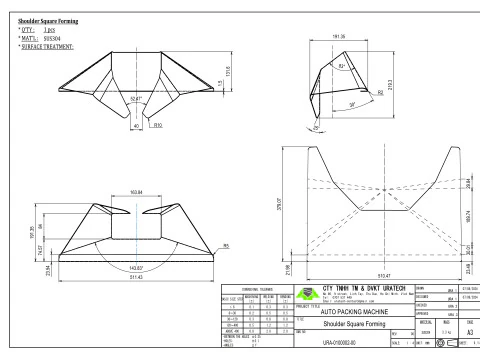 Quadratformset in der Verpackungsmaschine 3D Modell