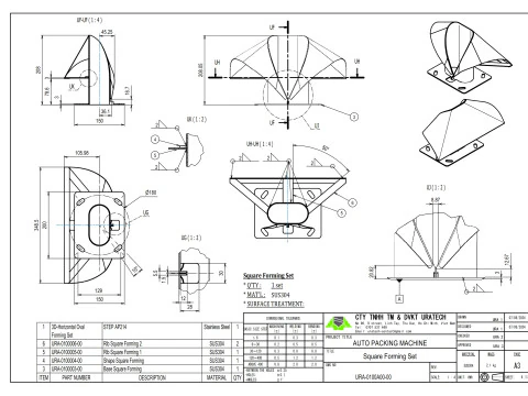 Horizontal Oval Forming Set in Packaging Machine 3D Model