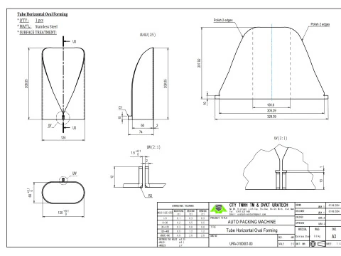 Horizontal Oval Forming Set in Packaging Machine 3D Model