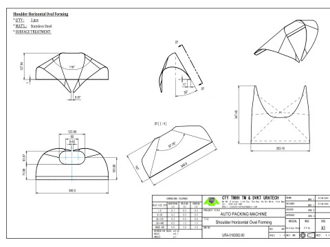 Horizontal Oval Forming Set in Packaging Machine 3D Model