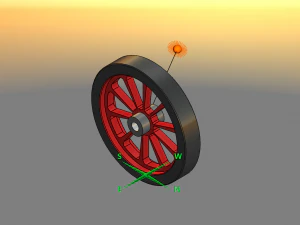 six cylinder radial engine flywheel 3D Model