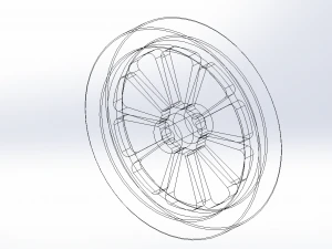 six cylinder radial engine flywheel 3D Model