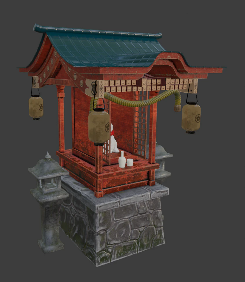 templo - manekineko 3D Model .c4d .max .obj .3ds .fbx .stl .blend