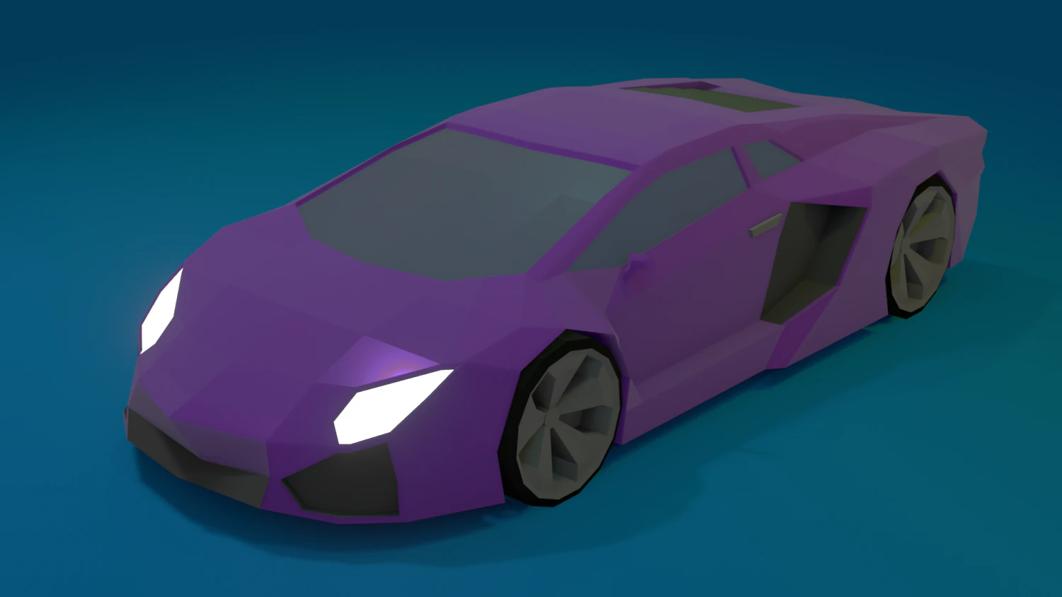 Low poly car 3D Model .c4d .max .obj .3ds .fbx .stl .blend 