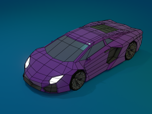 Low poly car Modèle 3D