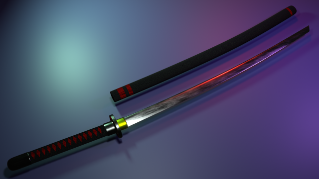 high-poly katana 3Dモデル .c4d .max .obj .3ds .fbx .stl .blend 