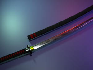 high-poly katana 3D 模型
