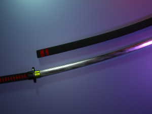 high-poly katana 3Dモデル