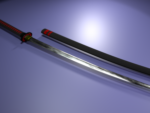 high-poly katana 3Dモデル